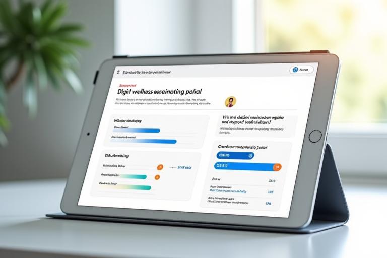 Screenshot of an interactive digital wellness assessment interface with charts and personalized recommendations